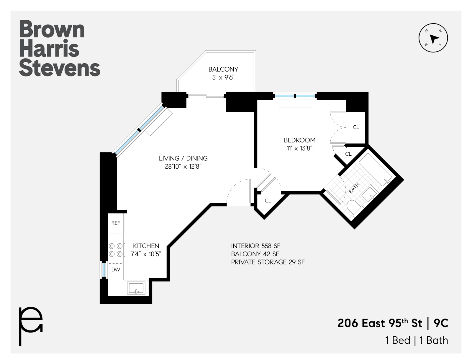 206 East 95th Street 9C, Upper East Side, NYC 588,000, ID 22951907