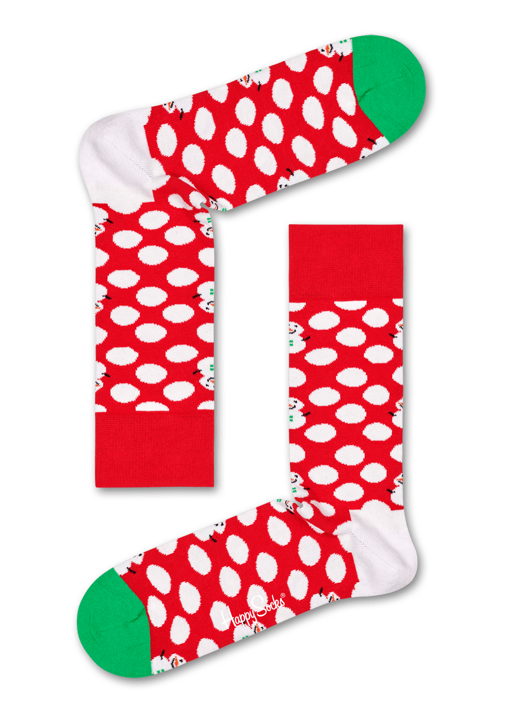 Patterned Red Socks Big Dot Snowman Happy Socks US