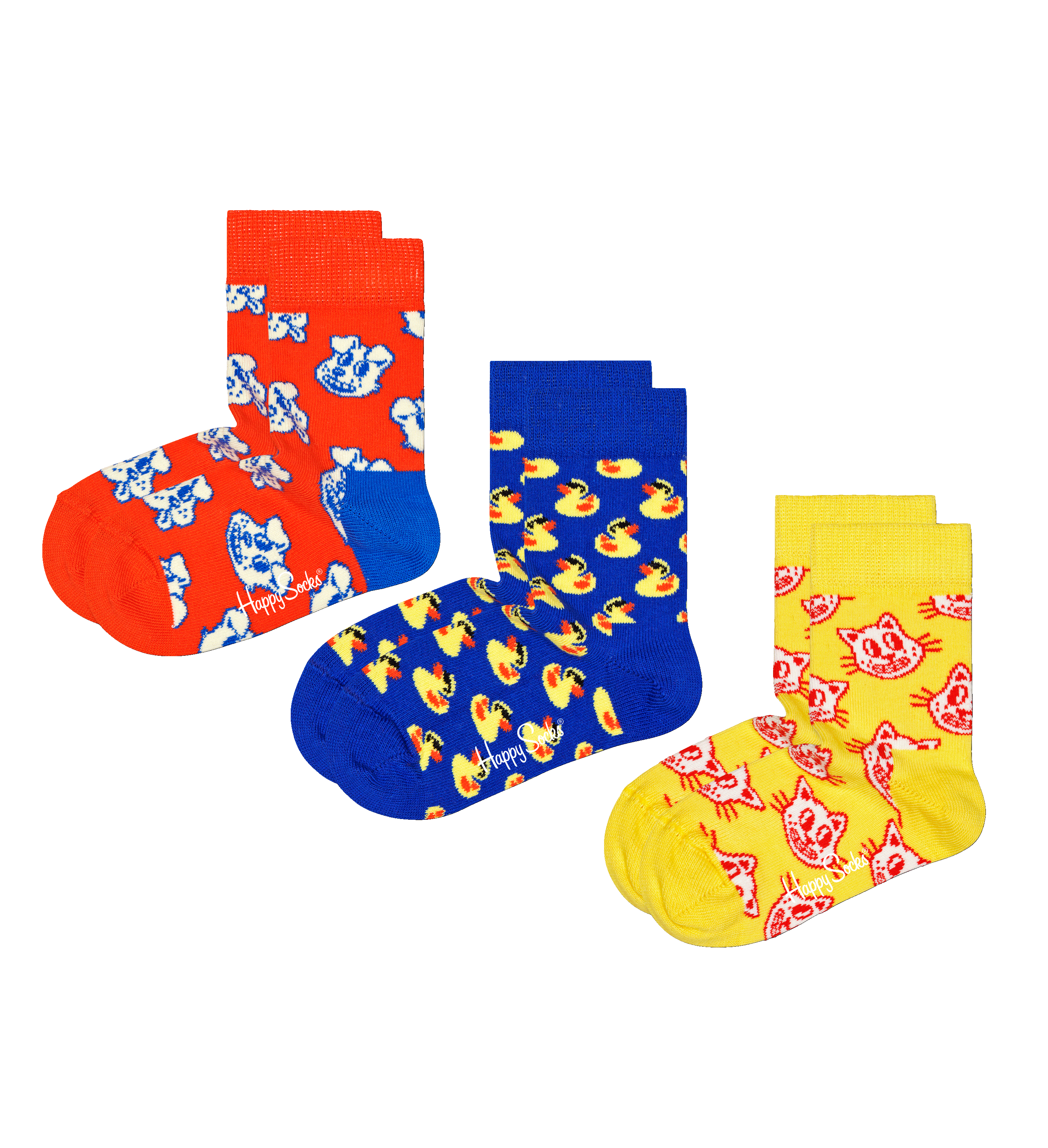 3Pack Kids Animal Crew Socks Happy Socks EU