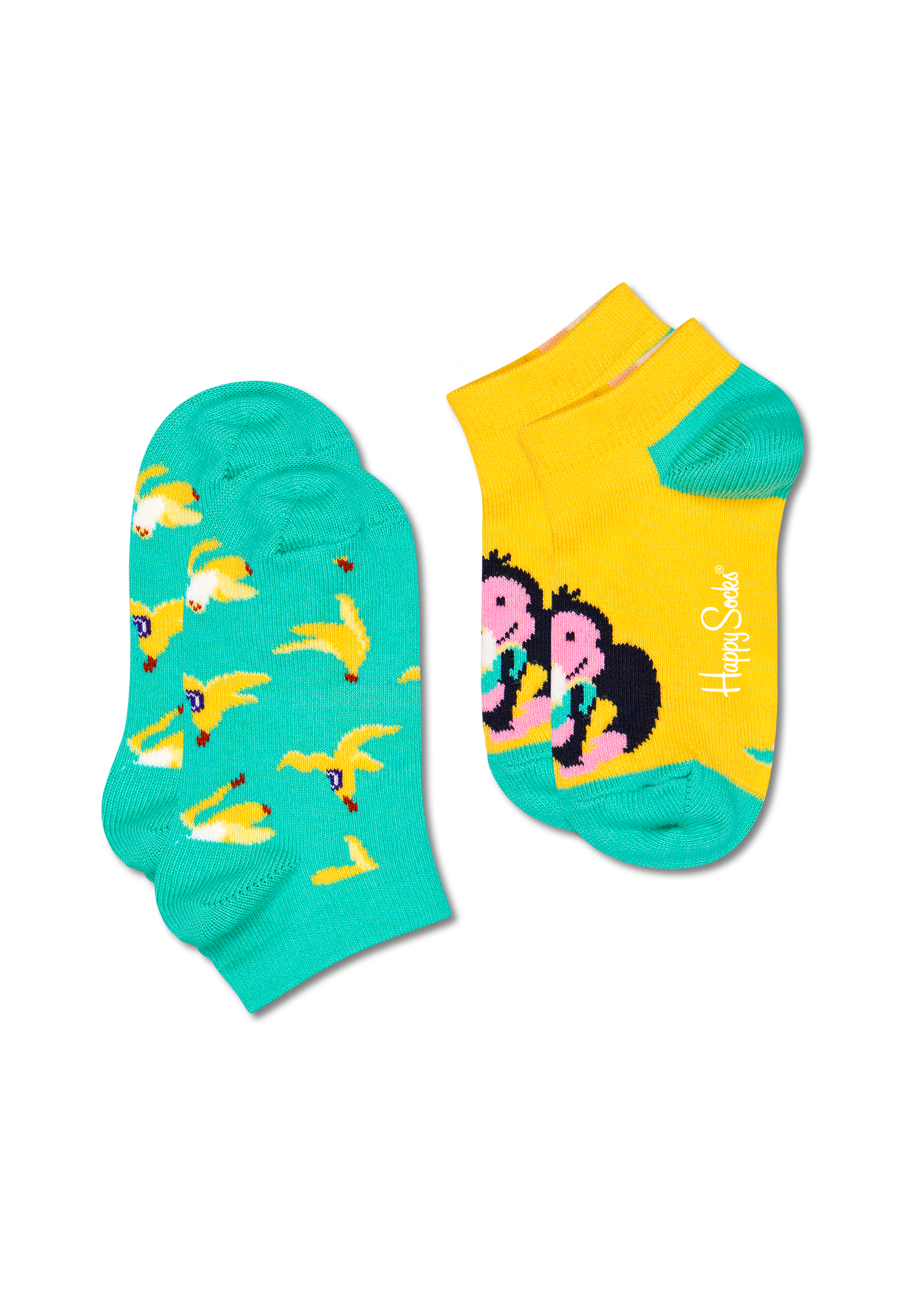 Green Monkey & Banana 2-Pack Kids Low Sock | Happy Socks Eu