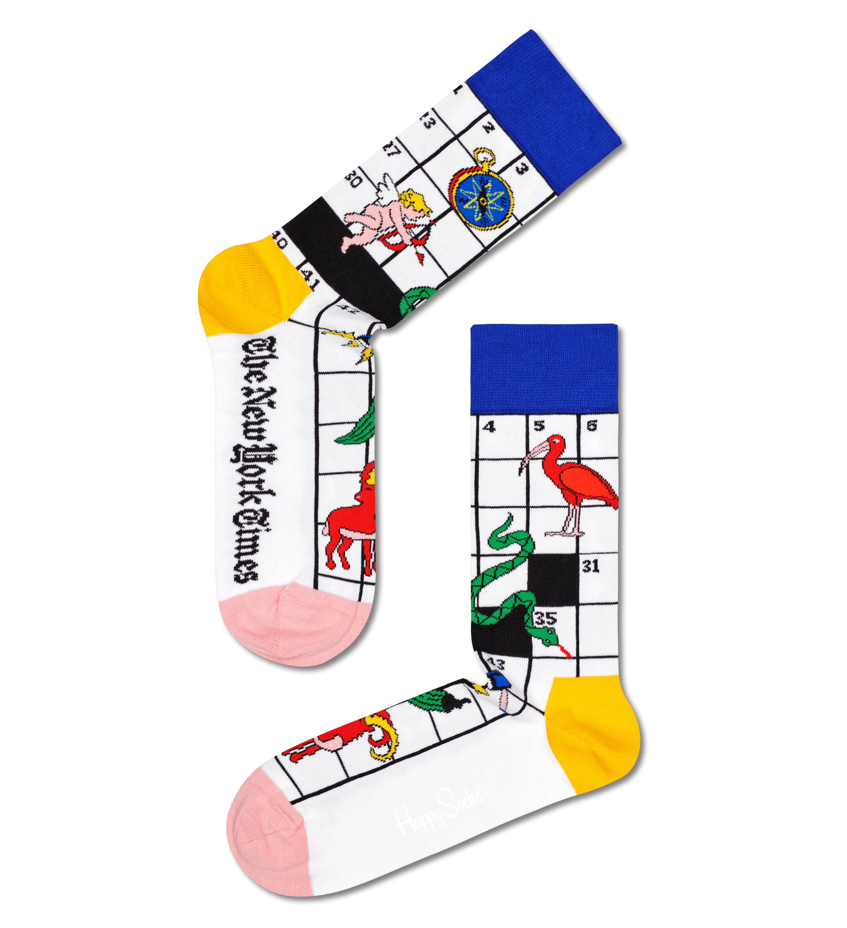 White Crossword Crew Sock Happy Socks US