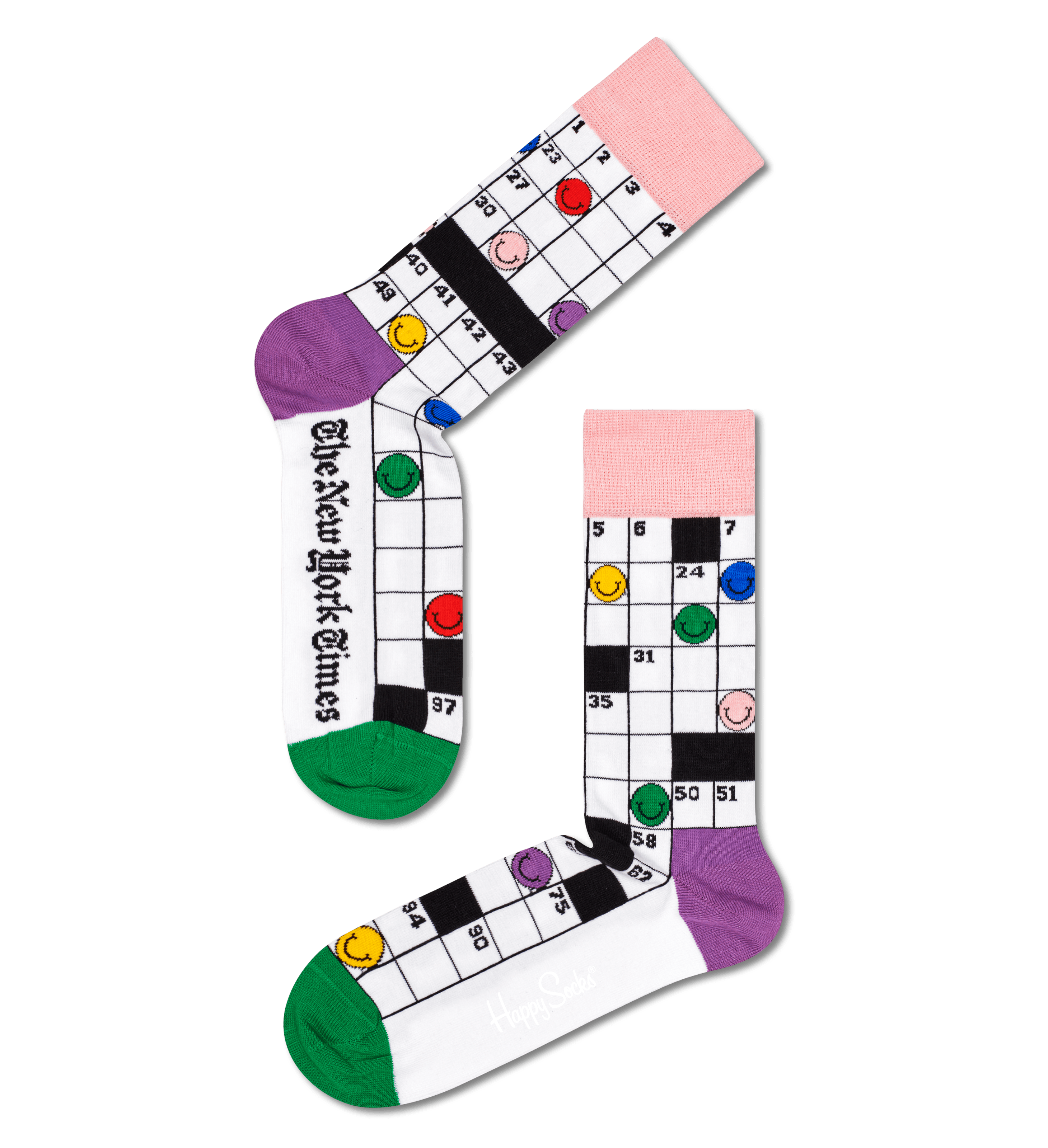 White Crossword Crew Sock Happy Socks US