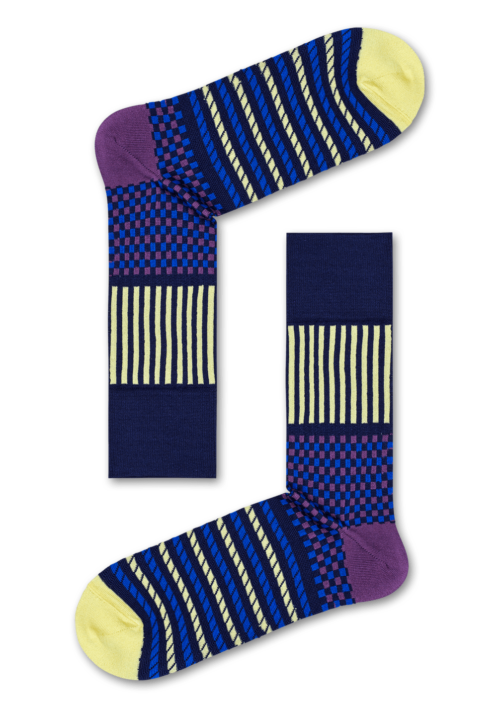 Stripes & Square Sock, Blue Dressed Happy Socks US