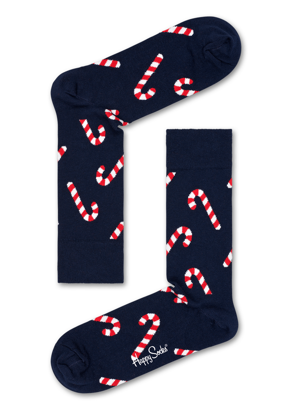 Navy Candy Cane Crew Sock Happy Socks US