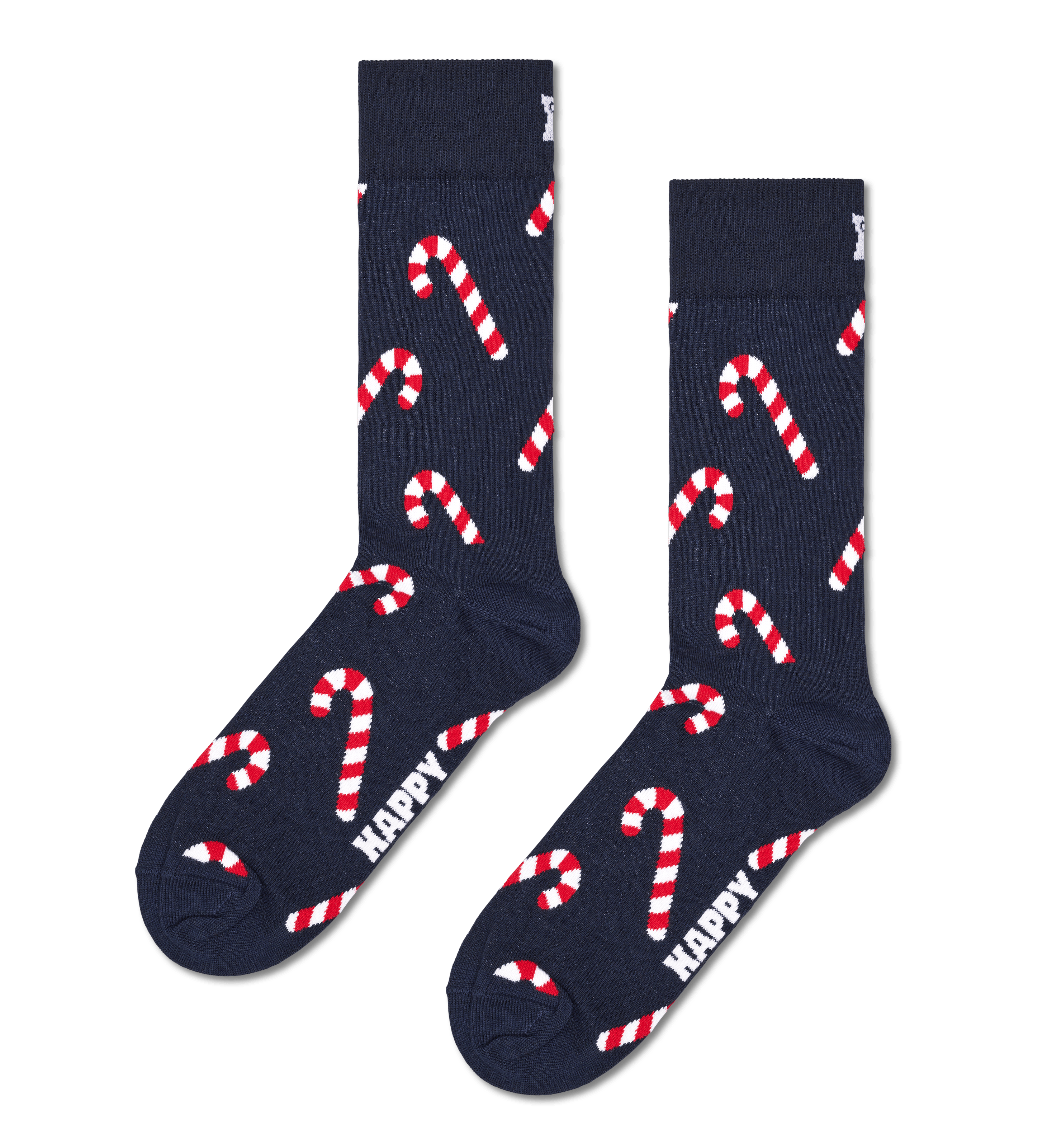 Navy Candy Cane Crew Sock Happy Socks EU