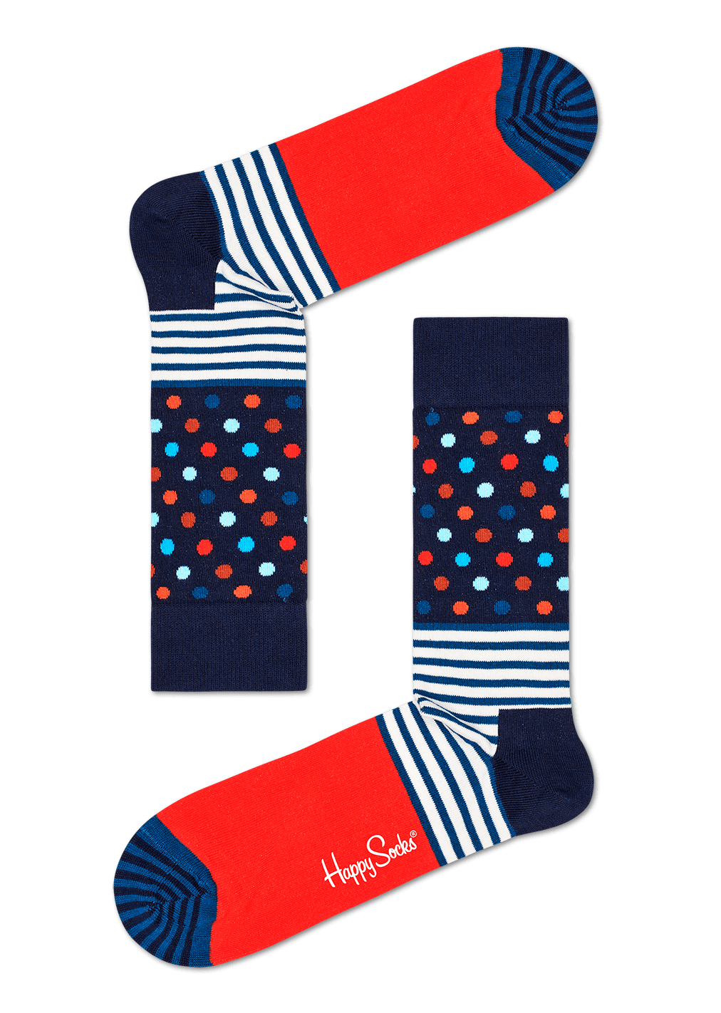 Blue Sock Stripes And Dots Happy Socks US