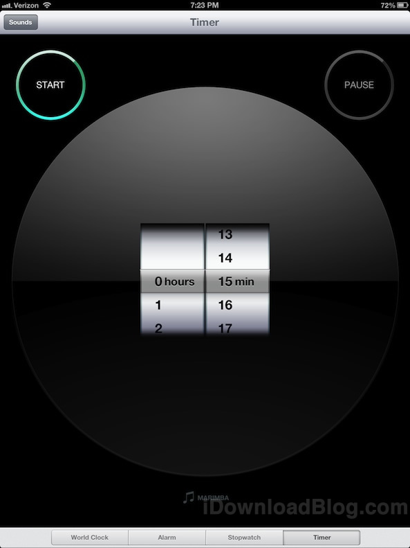 New in iOS 6 a new Clock app for the iPad