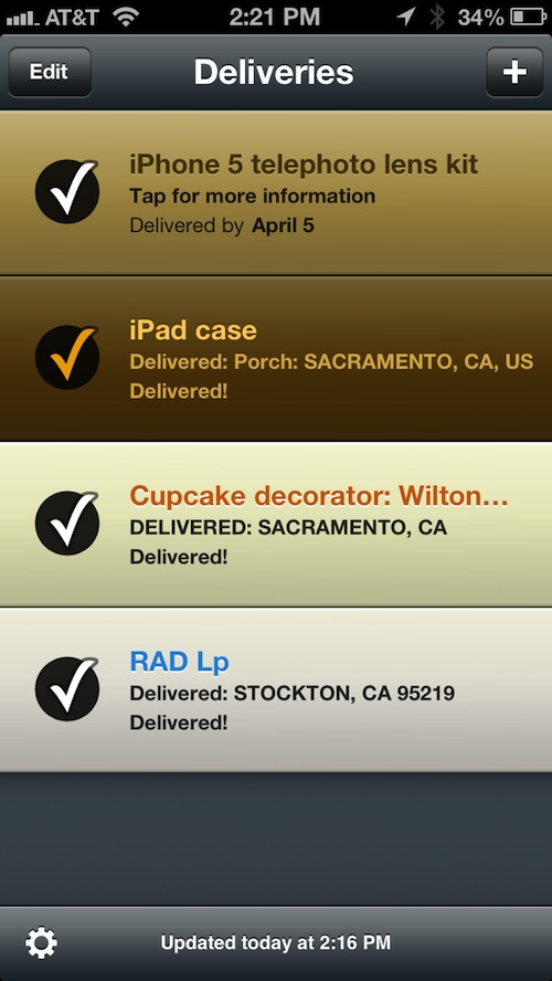 Delivery Status touch 2