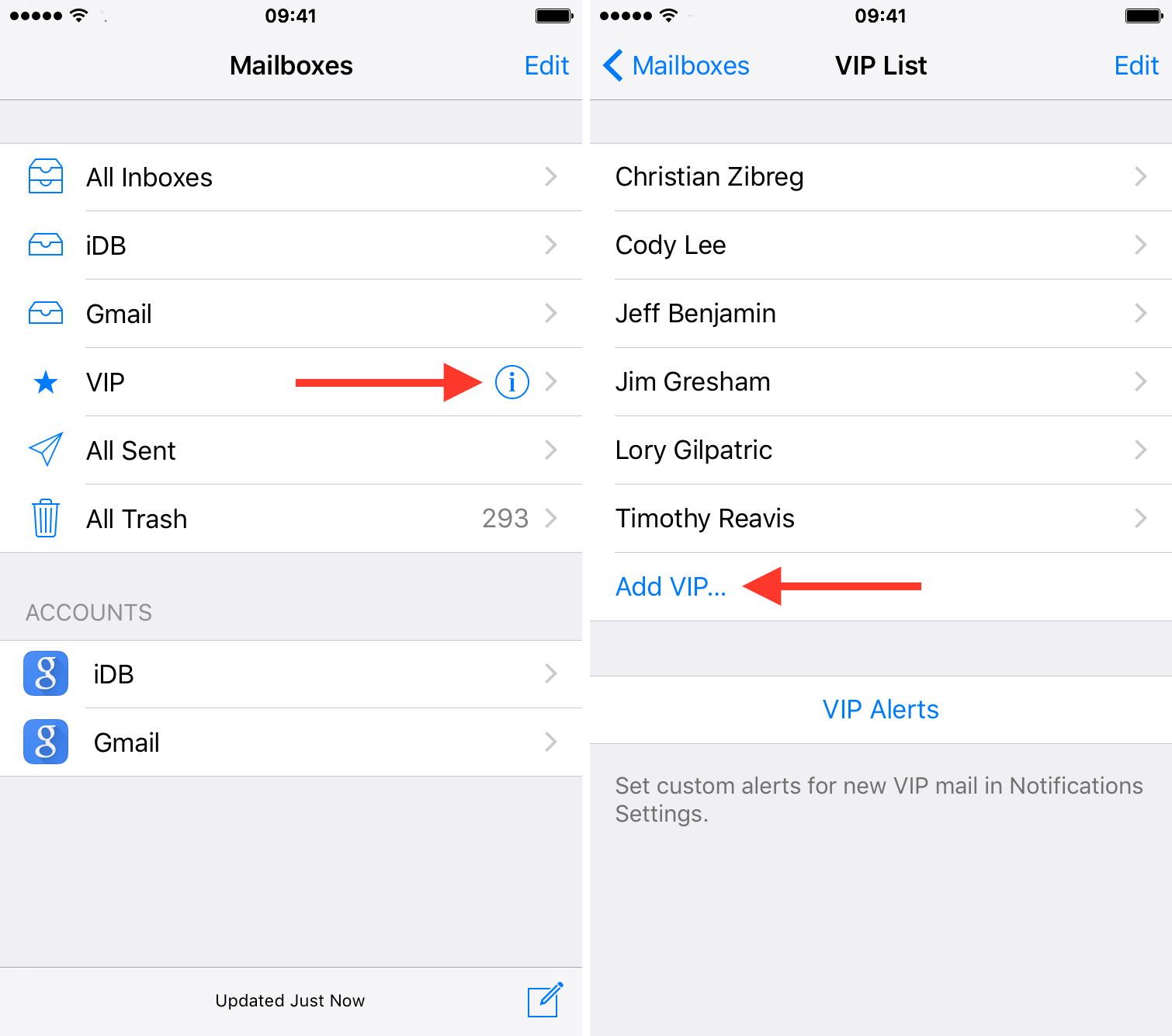 How to set up email VIP lists