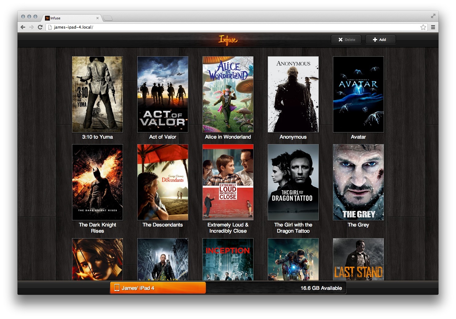 Infuse 1.3 for iOS (browser upload)