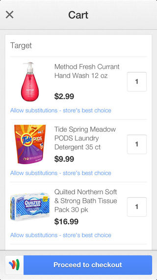 Google Shopping Express 1.0 for iOS (iPhone screenshot 003)