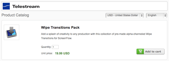 ScreenFlow Transitions Purchase
