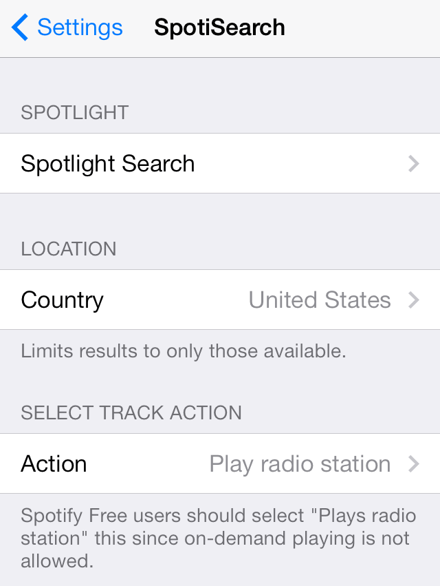 SpotiSearch Settings