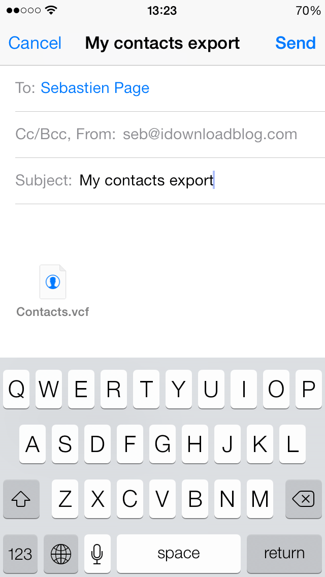 How to export iPhone contacts