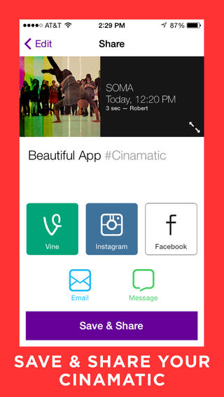 Cinamatic 1.0 for iOS (iPhone screenshot 004)