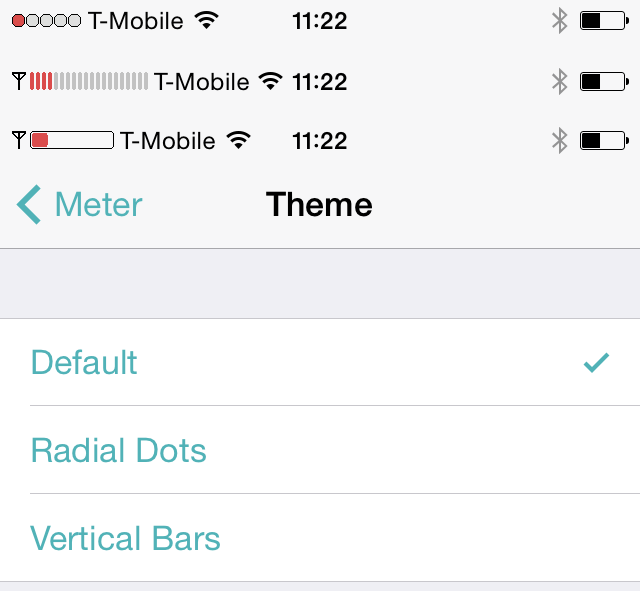 Easily theme your iPhone signal bars with 'Meter'
