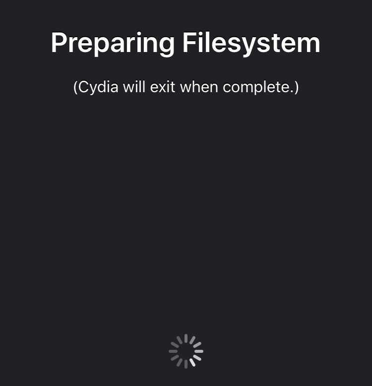 Cydia Installer Preparing Filesystem