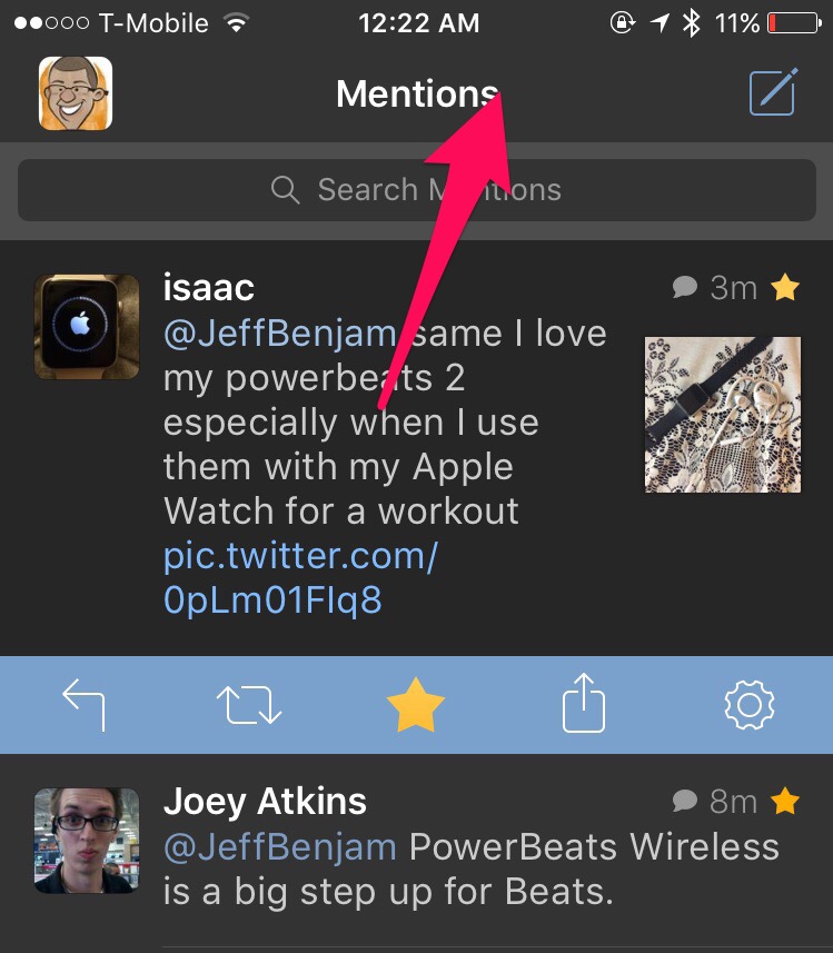 Tweetbot switch account swipe