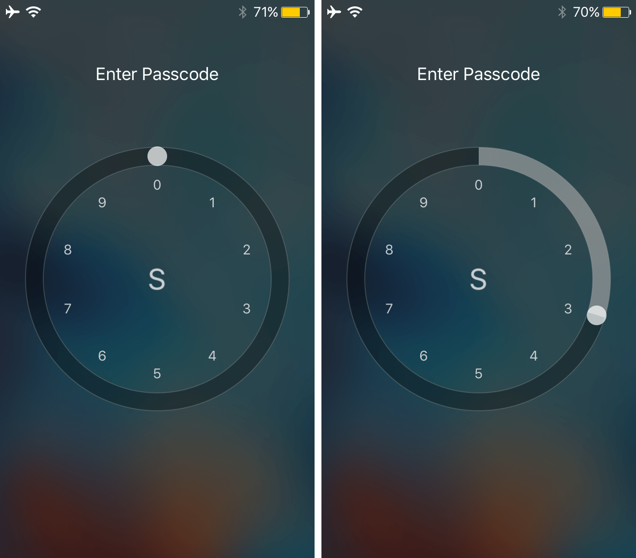 SlideMe Rotary Passcode Entry for iPhone