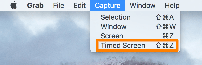 timed screenshot Mac