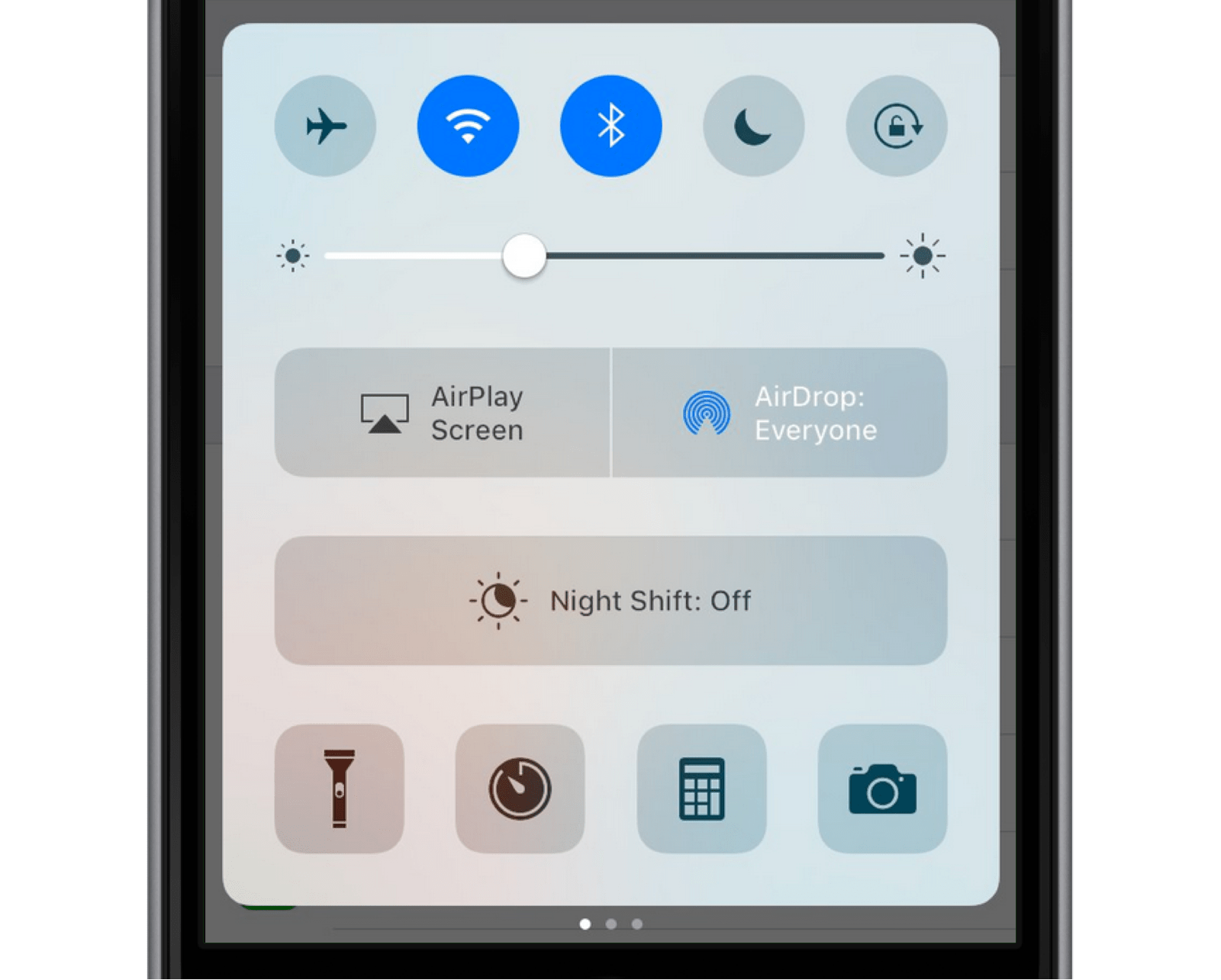 iOS 10 Modular Control Center