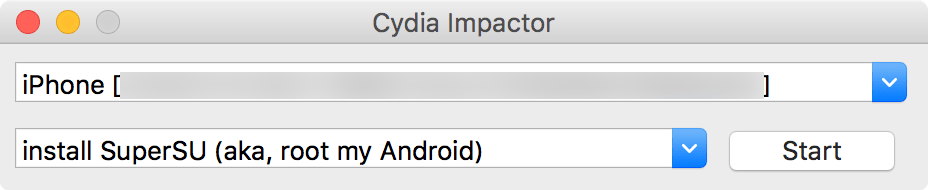 Cydia Impactor Interface iPhone
