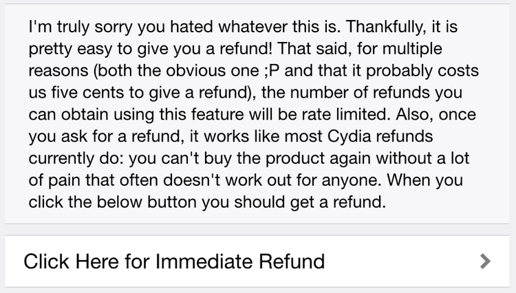 Cydia Automatic Refund 2