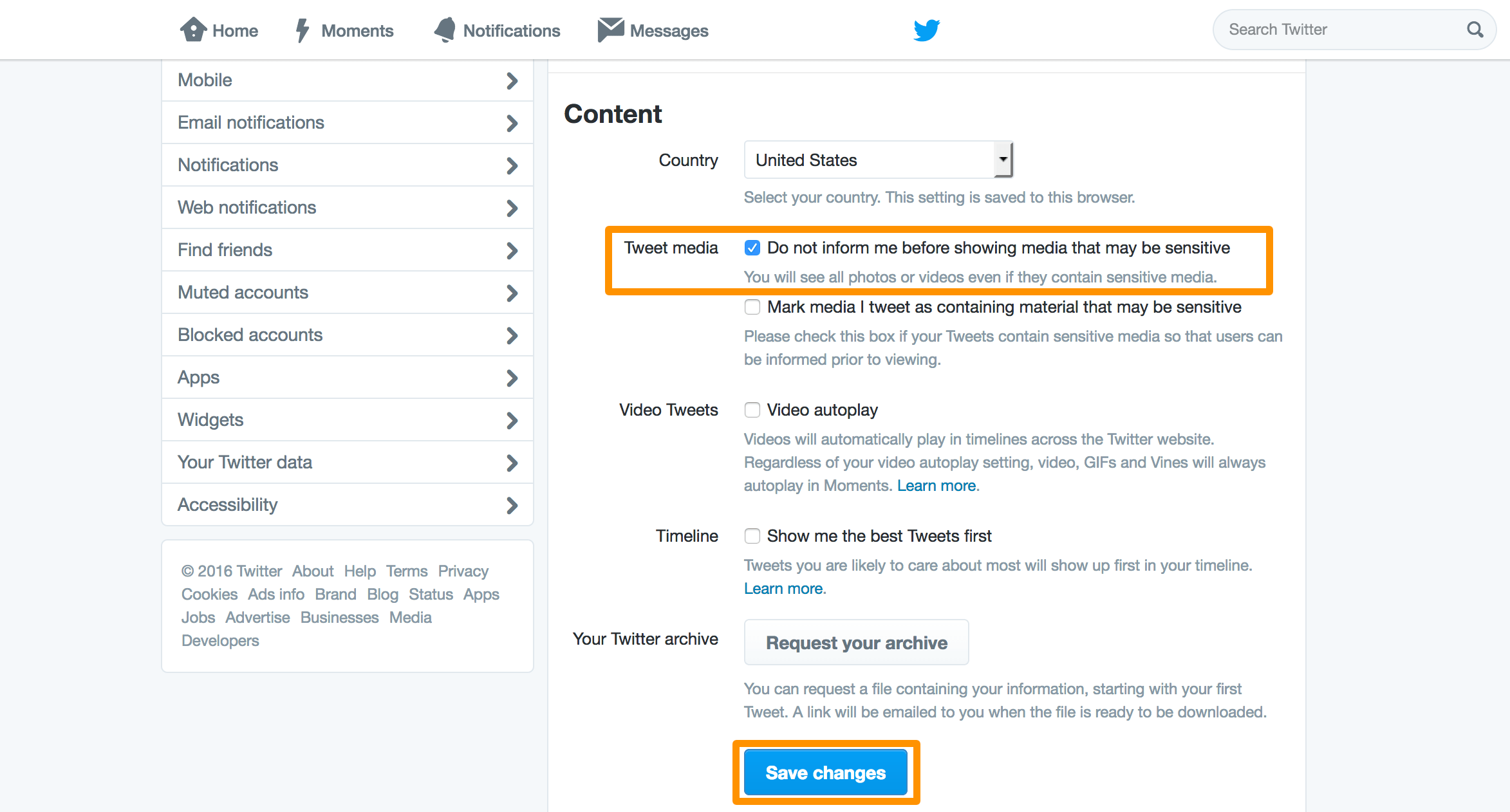 How to disable offensive content filtering for your Twitter news feed
