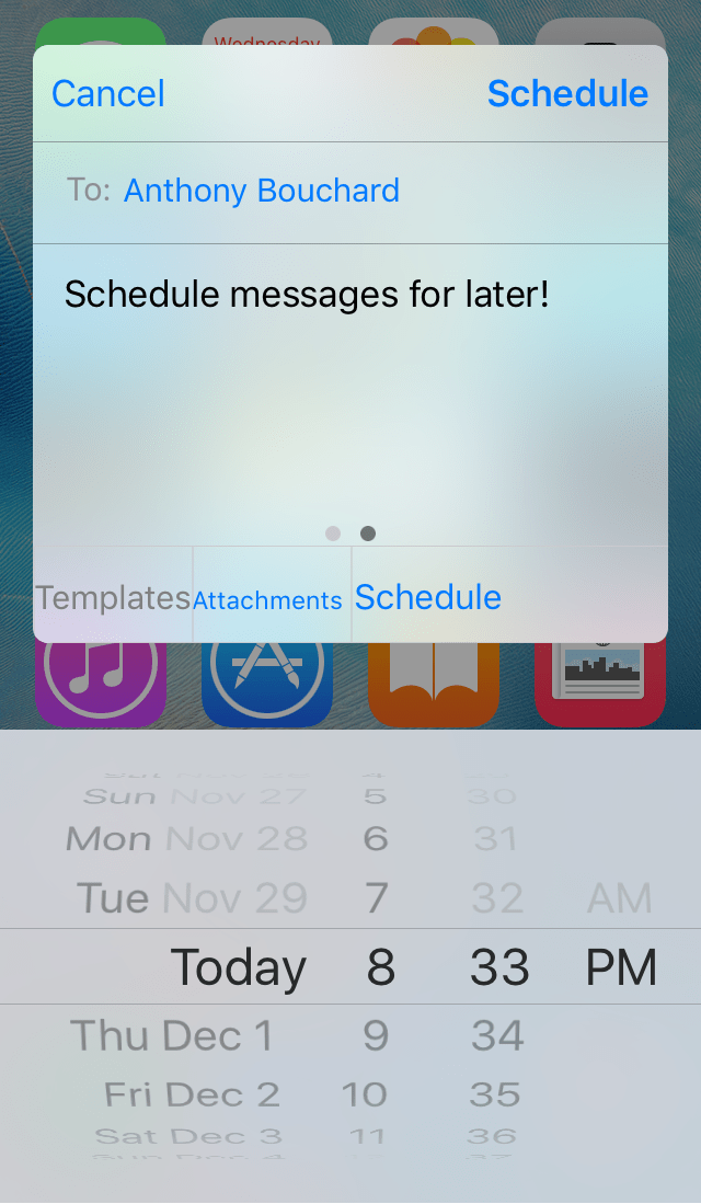 Columa Schedule Messages
