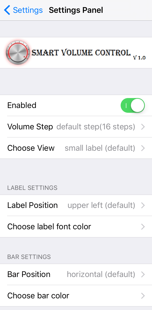 SmartVolumeControl Prefs