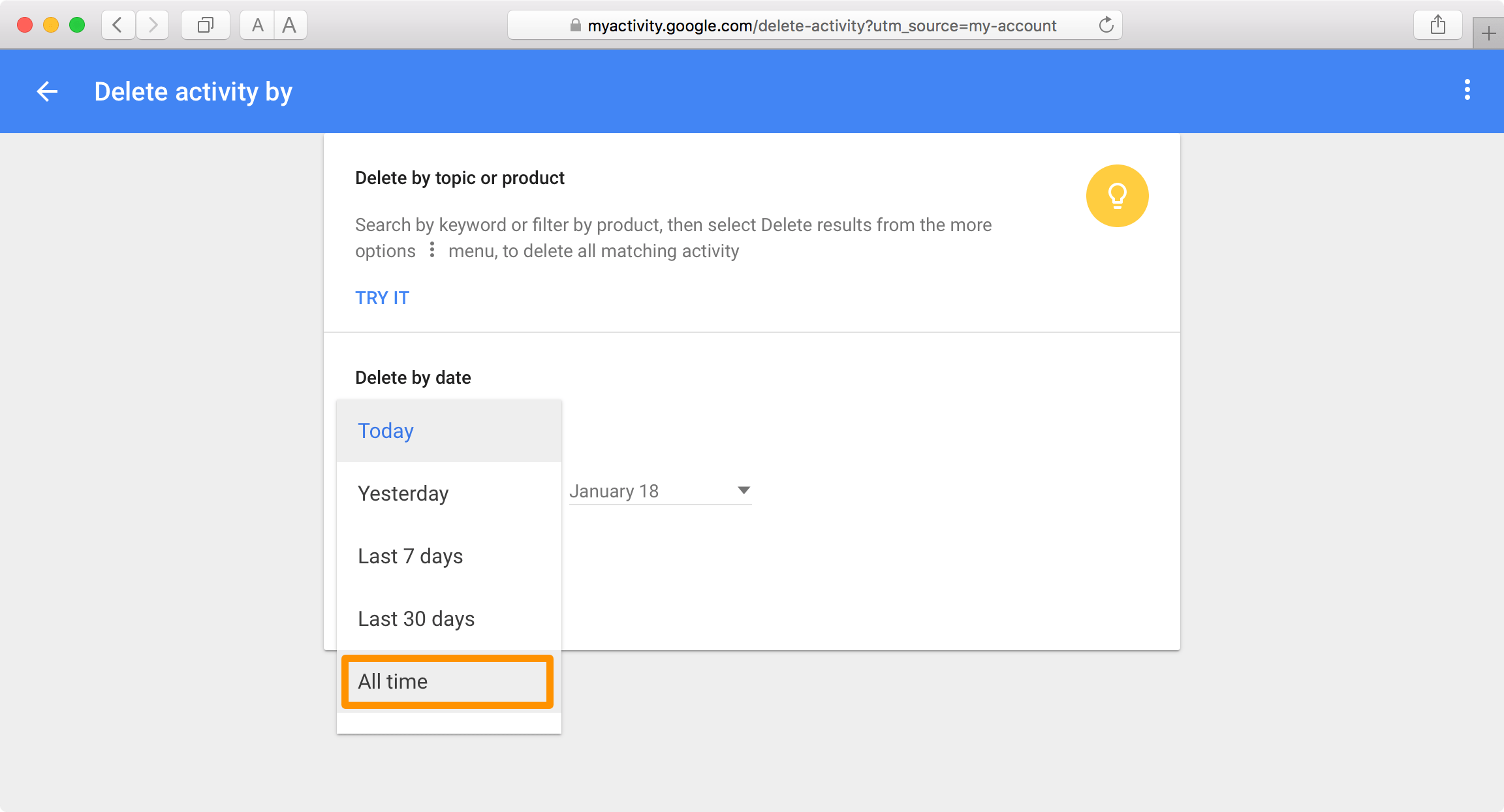 How to view and delete your Google search history