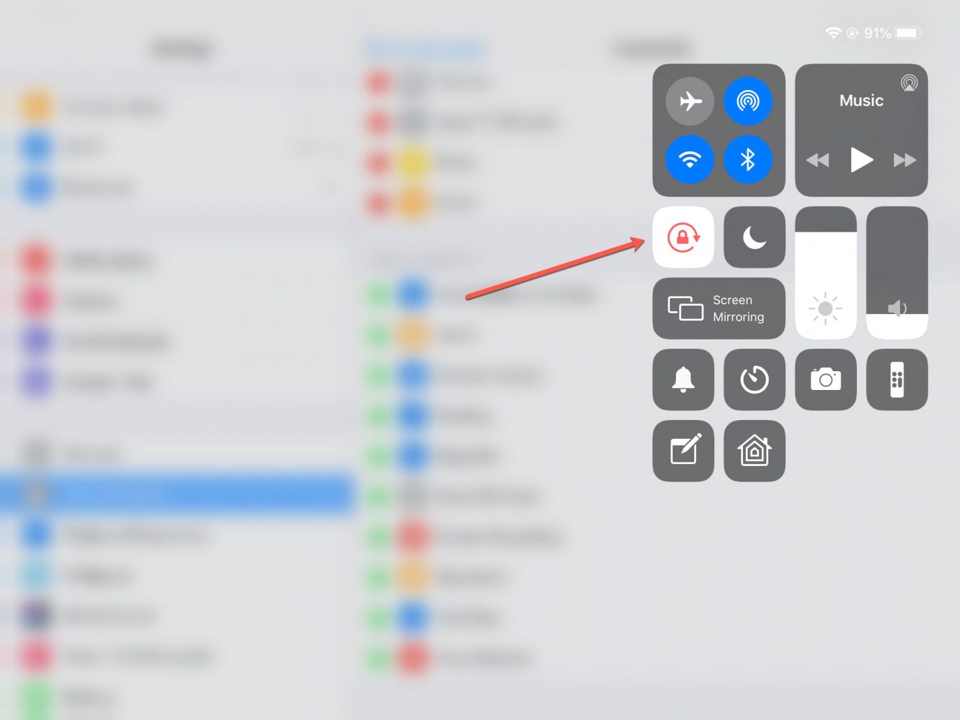 How to lock the rotation and orientation on iPad