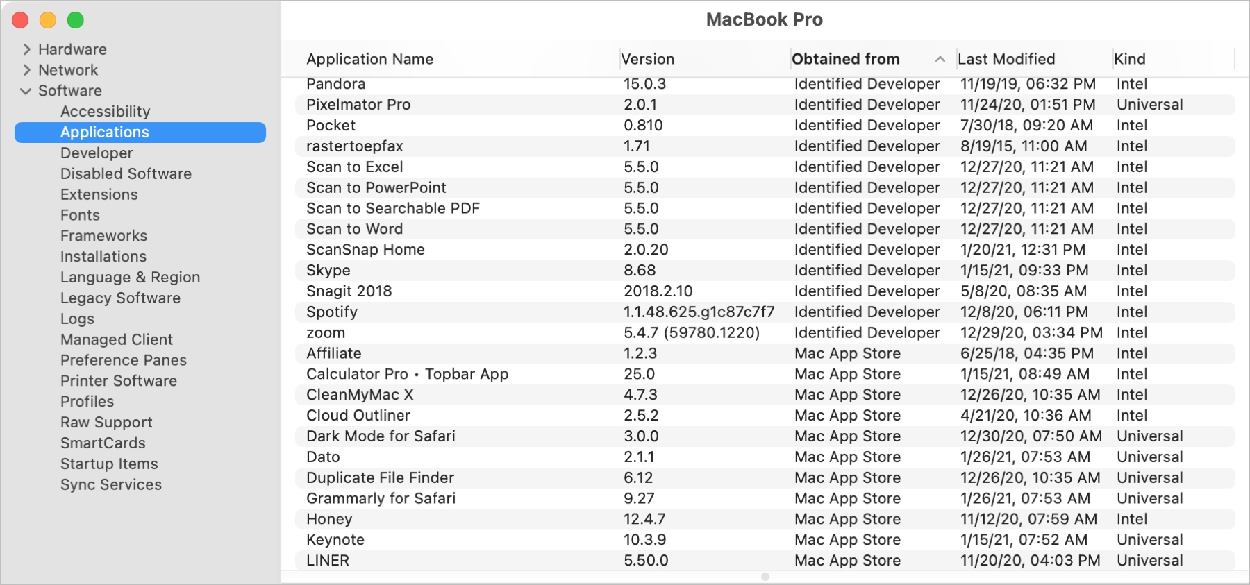 How to view, save, and print a list of installed apps on Mac