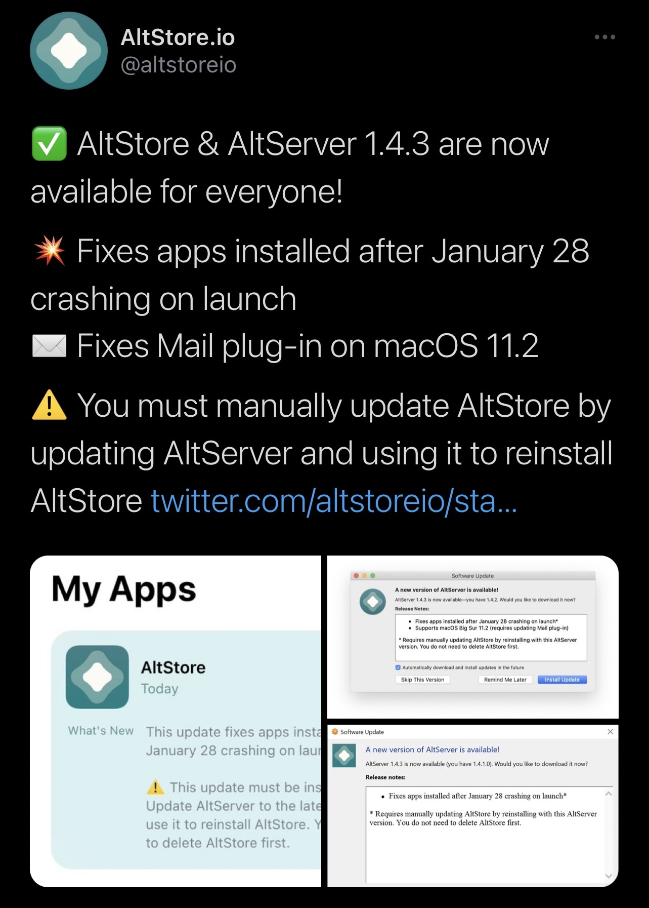 Latest AltStore update resolves crash impacting apps installed after