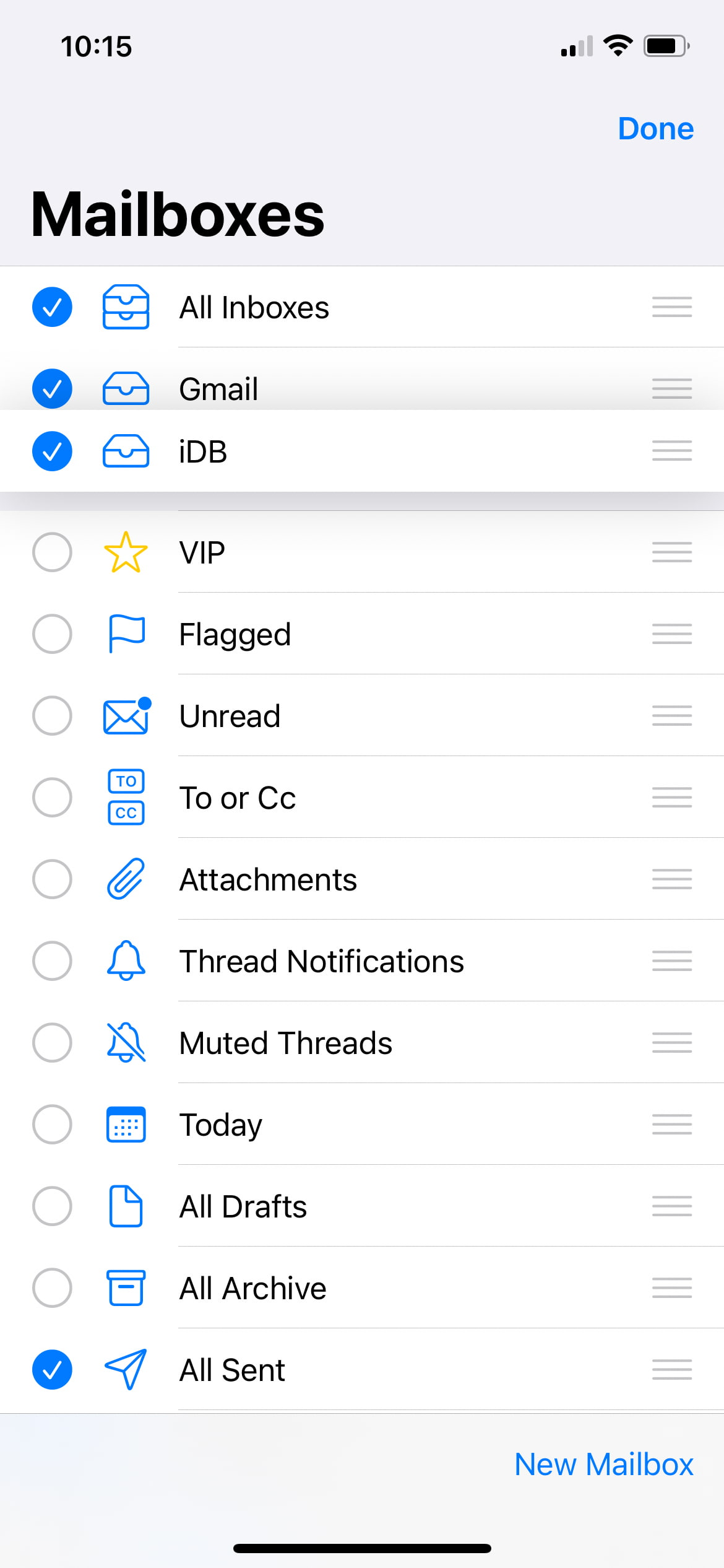 How to sort mailboxes by alphabetical order in the Mail app