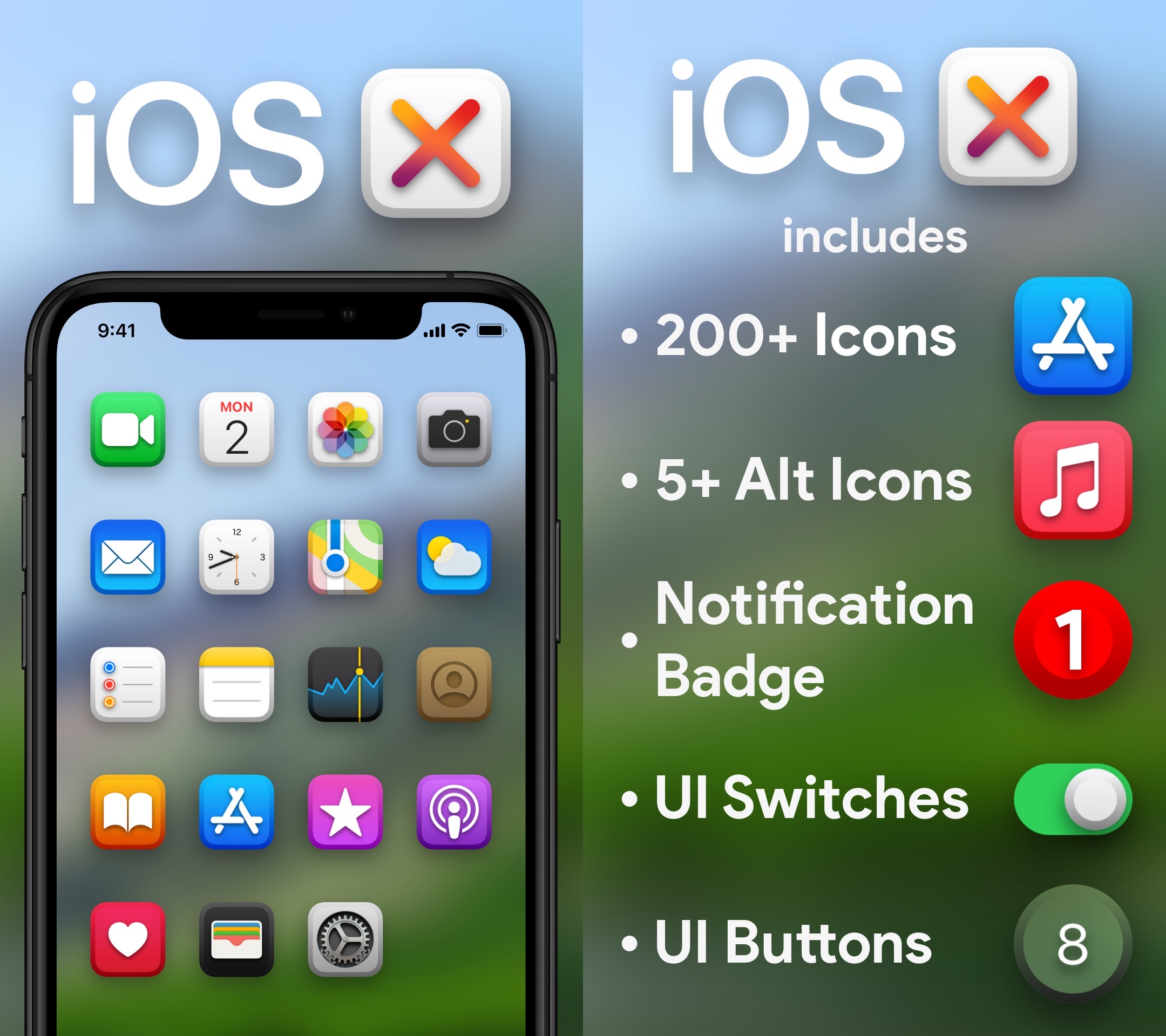 Popular and iOSX theme goes free, available for jailbroken