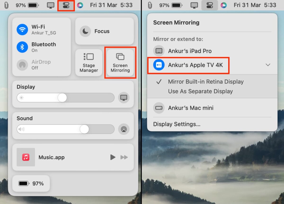 How to mirror or extend your Mac display to Apple TV
