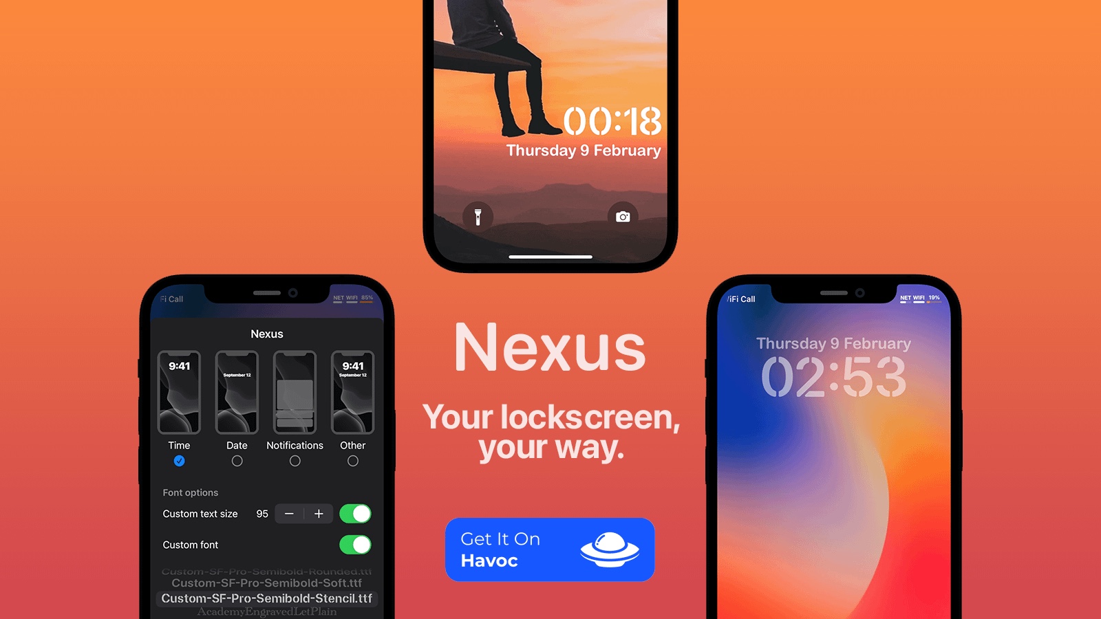 Nexus iOS 16style Lock Screen tweak adds support for Dopamine & rootless