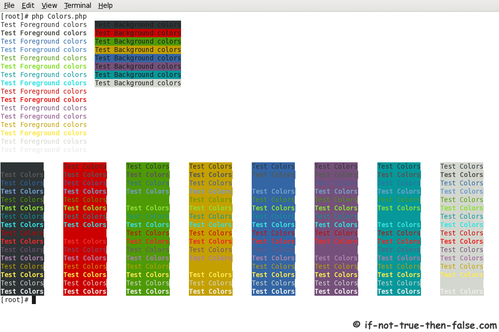 PHP CLI Colors PHP Class Command Line Colors (bash) If Not True