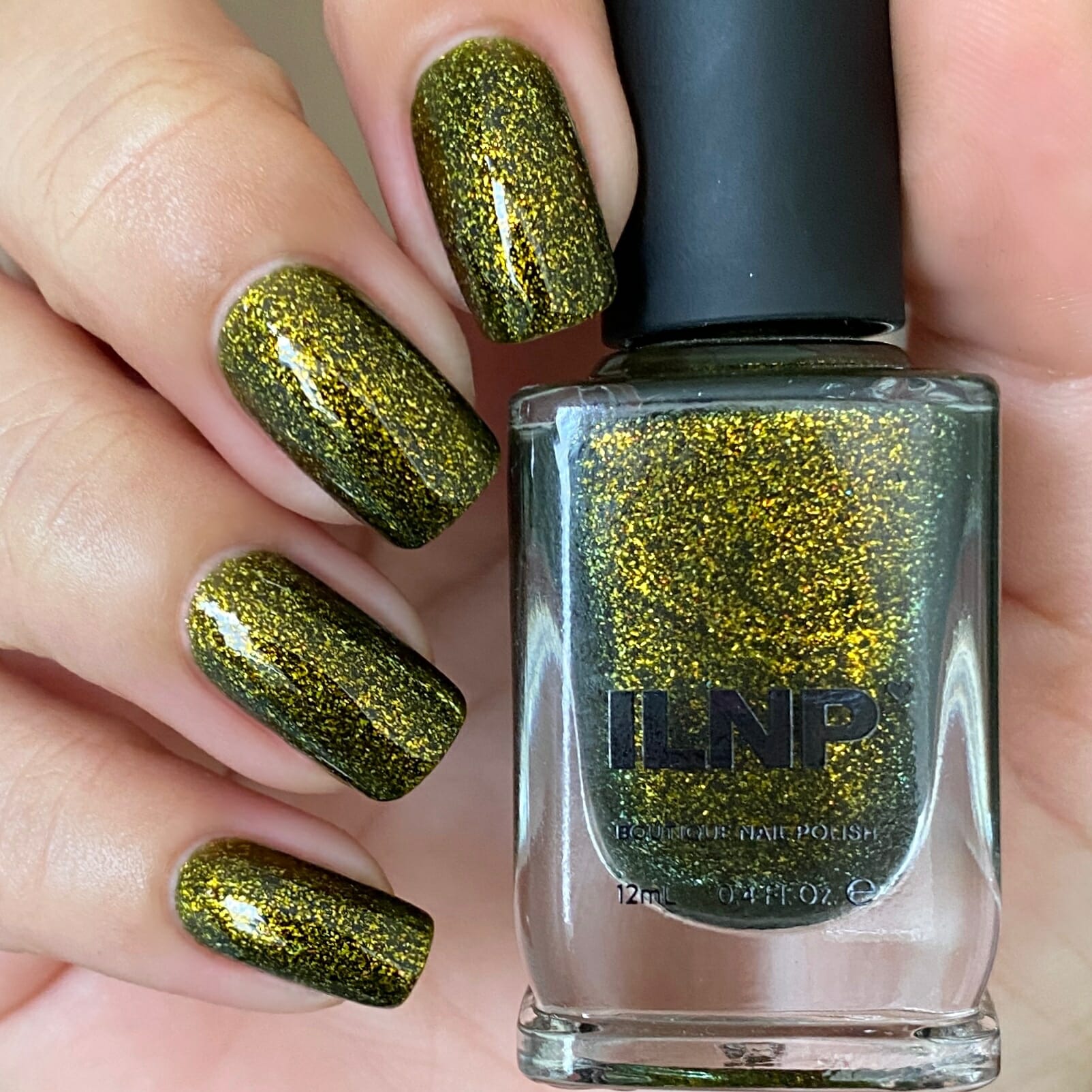 ILNP Olive Grove Rustic Army Green Shimmer Nail Polish