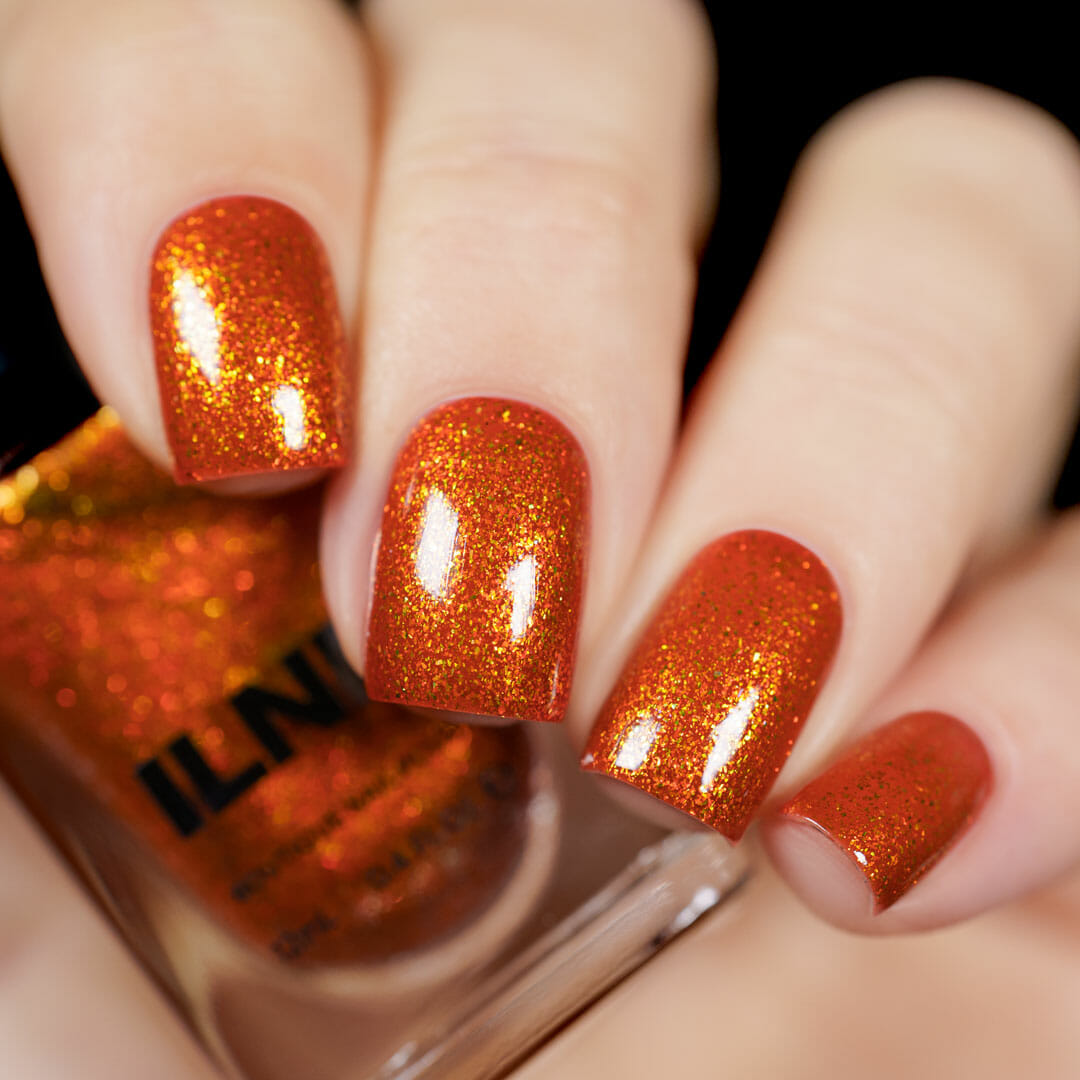 ILNP Pumpkin Patch Vivid Burnt Orange Shimmer Nail Polish