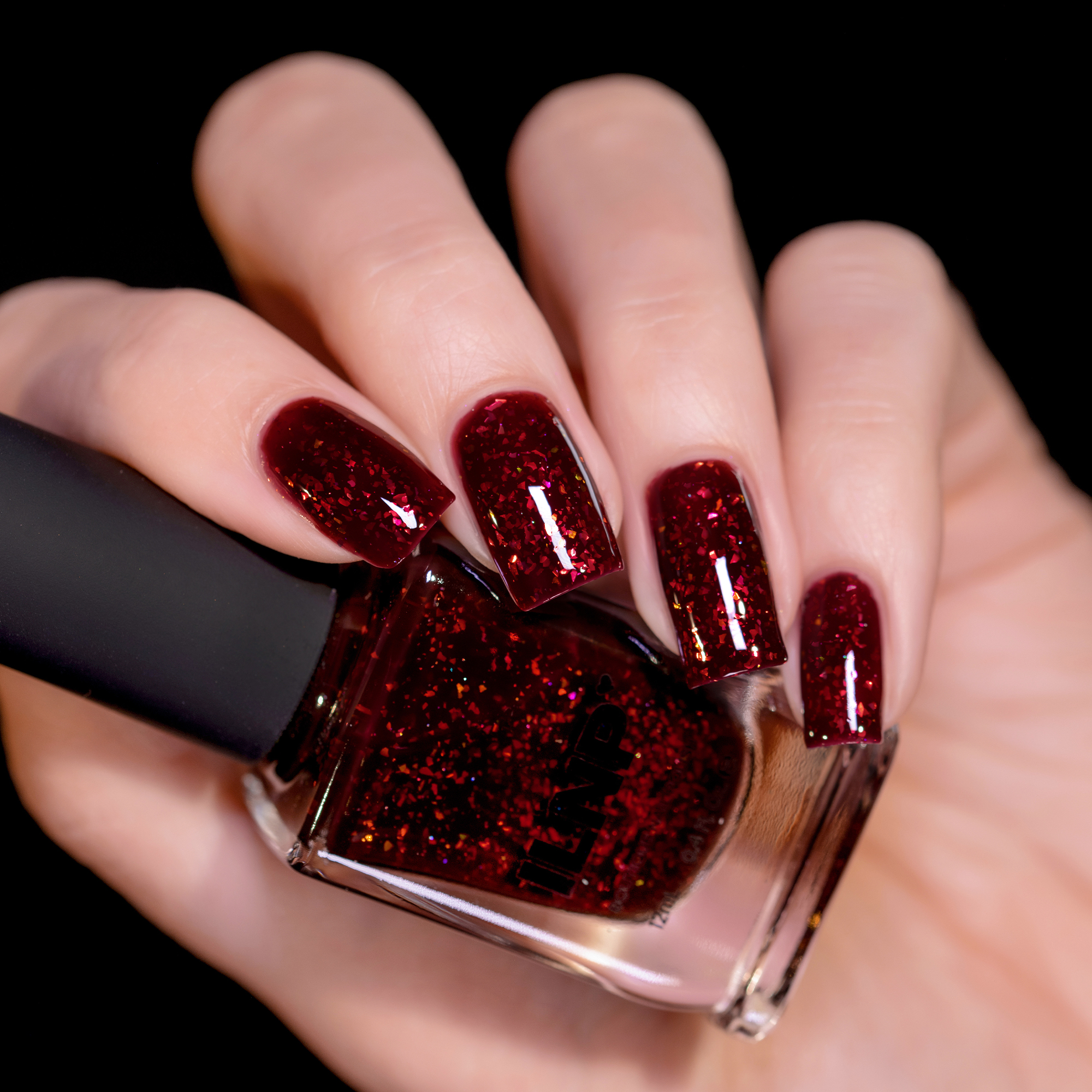 ILNP Bitten Deep Blood Red Jelly Shimmer Nail Polish
