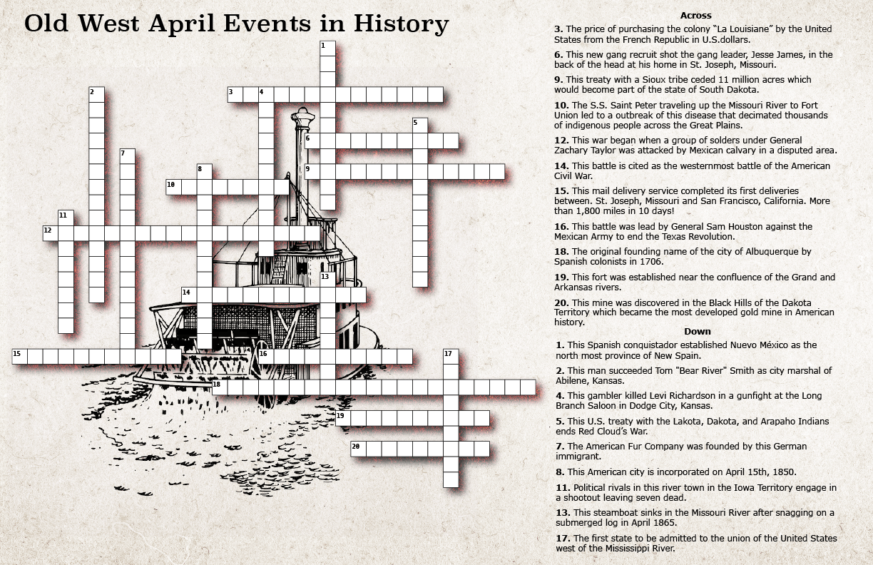 Contest April Crossword Puzzle The West NET