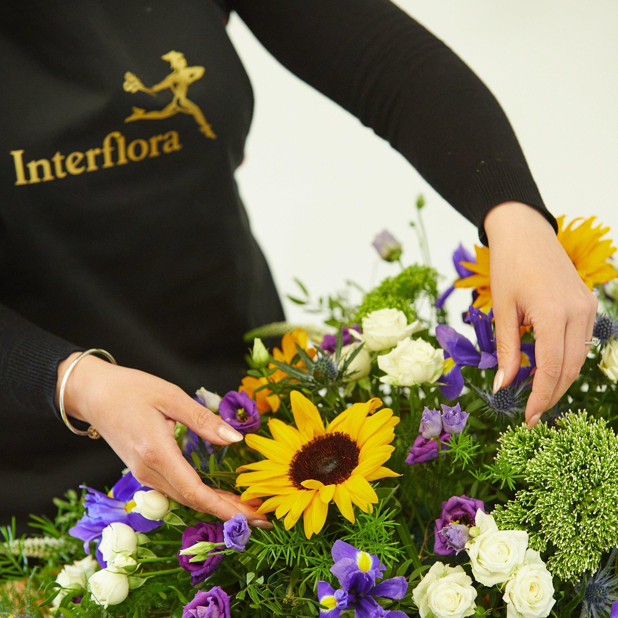 Sunflower Mix Casket Spray Interflora Interflora