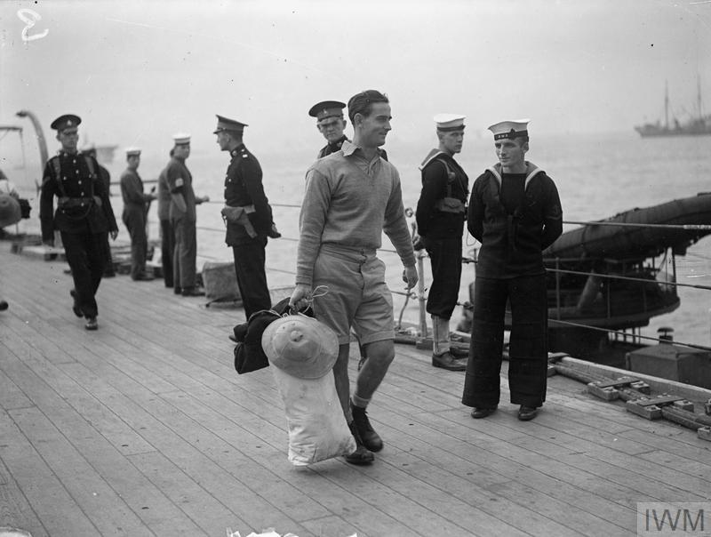 U BOAT PRISONERS ARRIVE AT A UNITED KINGDOM PORT ABOARD HMS REVENGE. 9