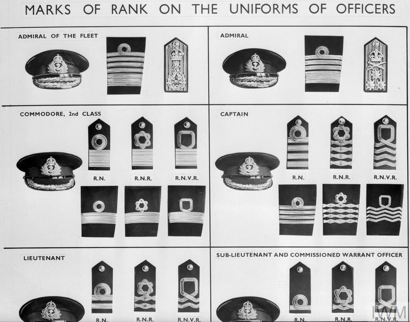 MARKS OF RANK AND BADGES IN ROYAL NAVY AND ROYAL MARINES. DECEMBER 1944