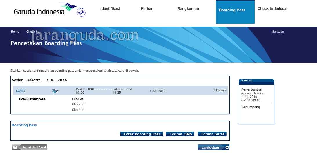 Cara Web Checkin Garuda Indonesia «