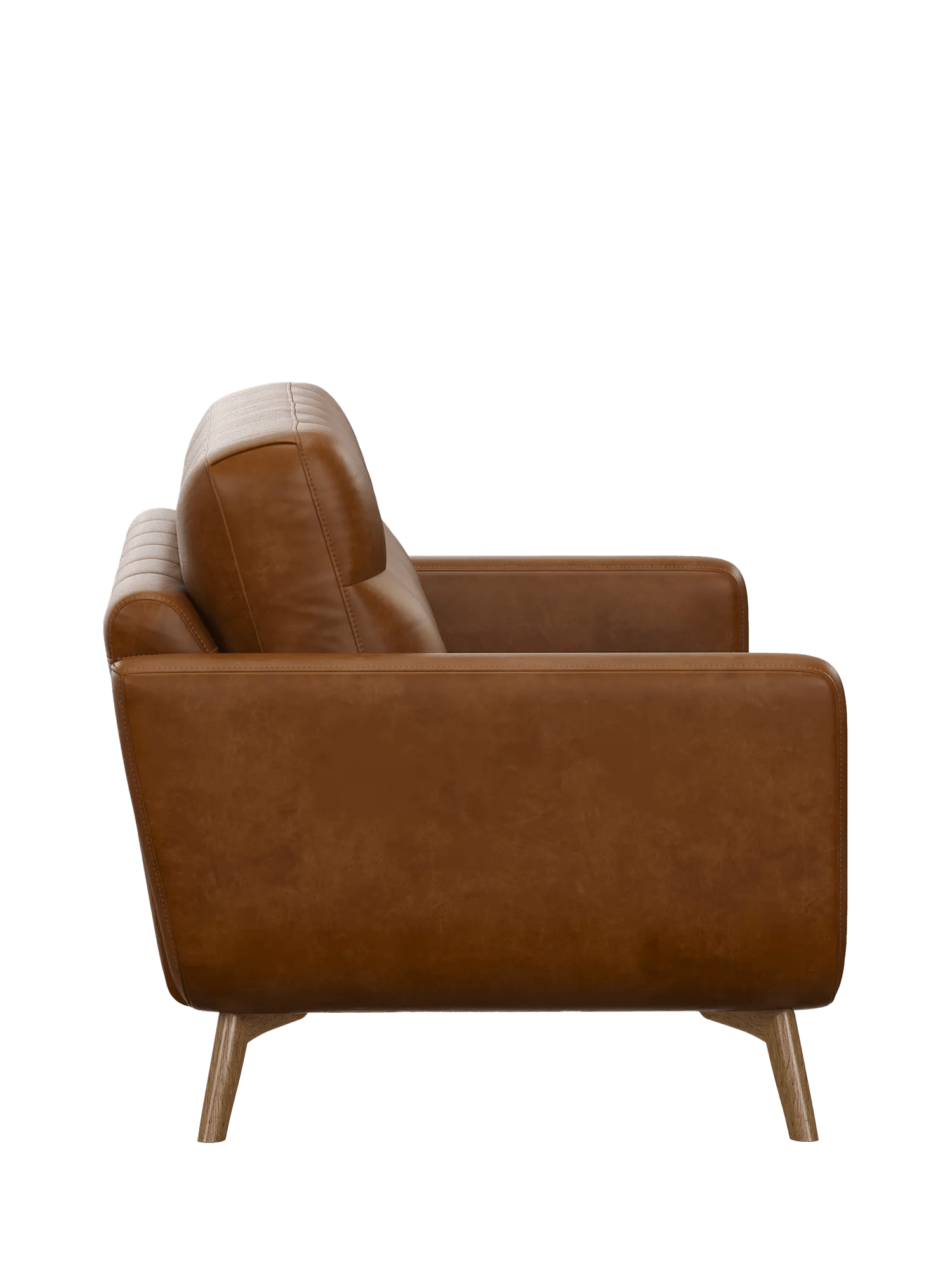 John Lewis Barbican Grand 4 Seater Leather Sofa, Light Leg, Premium Caramel