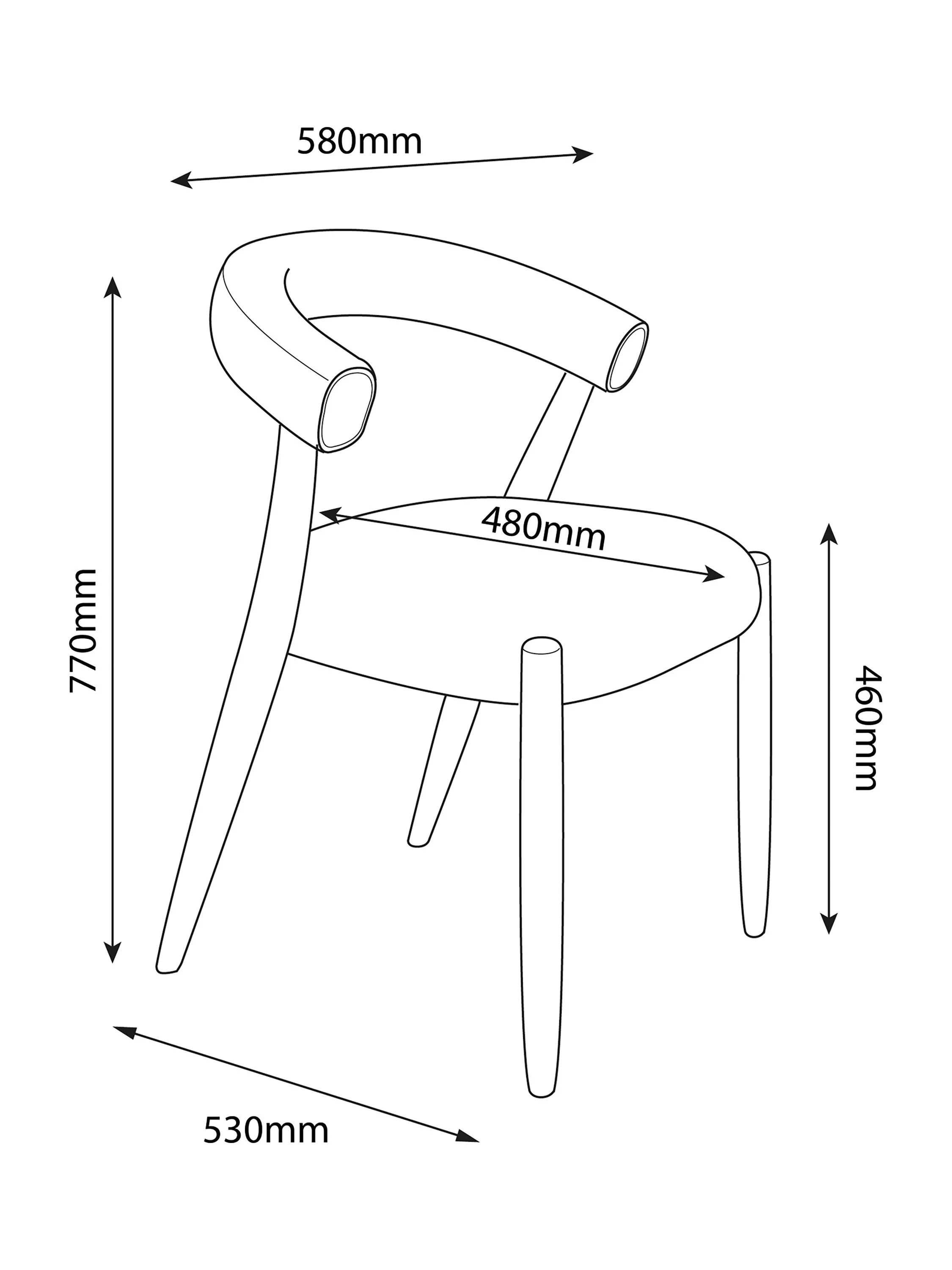 John Lewis Odell Dining Chair, Smoked Oak Leg, Atlas Kiln