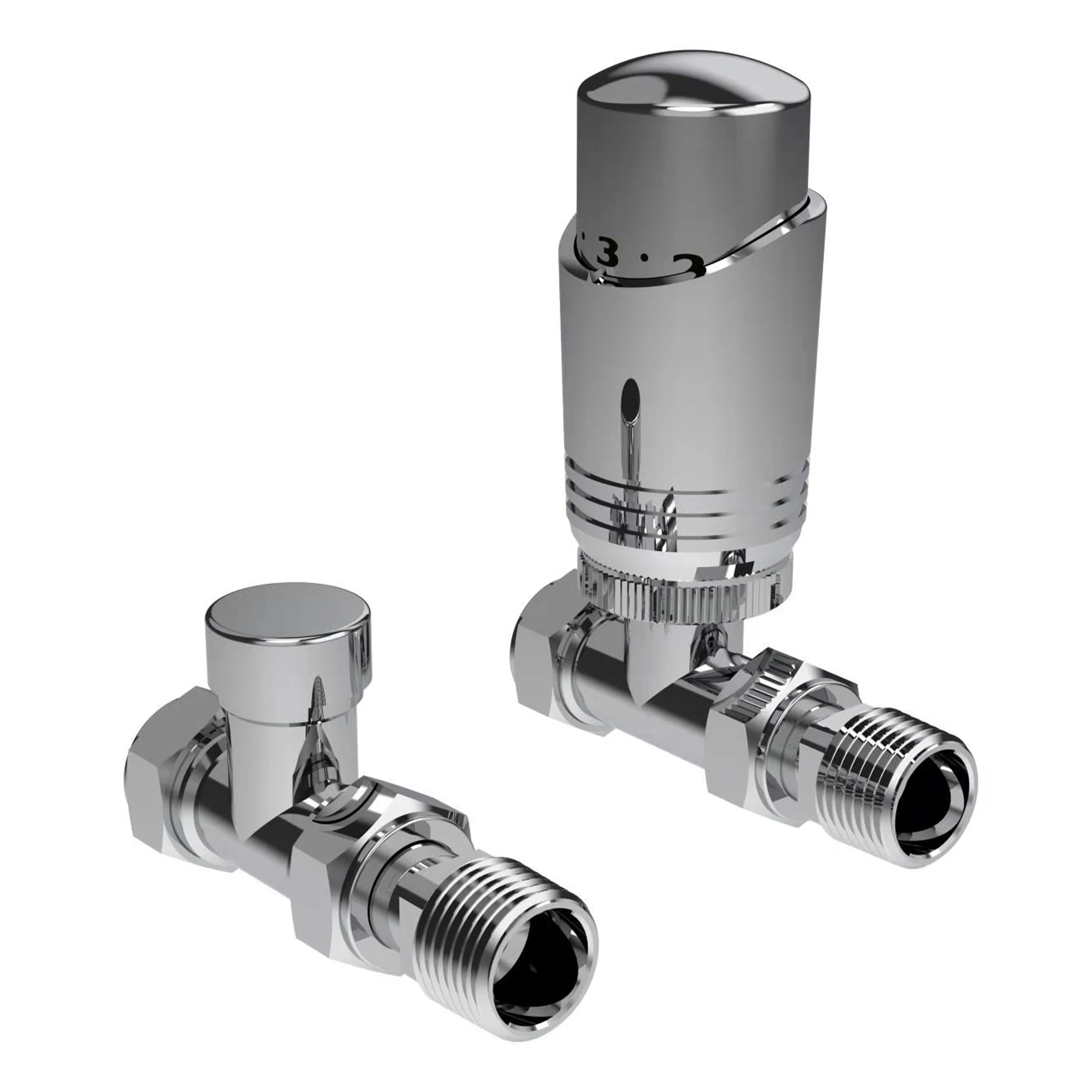 Kartell KDesign Straight TRV and Lockshield Chrome 15mm